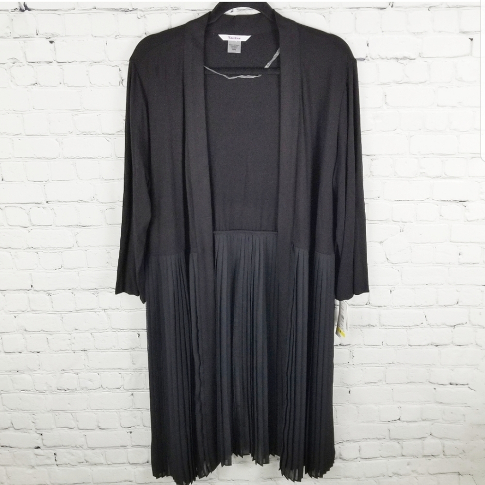 TANJAY | stretch pleat flowy open duster cardigan